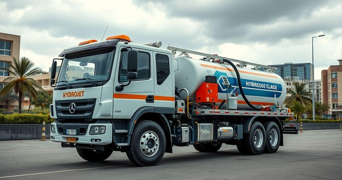 Caminhão com tanque hidrojato é essencial para limpeza e desobstrução Caminhão com tanque hidrojato é essencial para limpeza e desobstrução